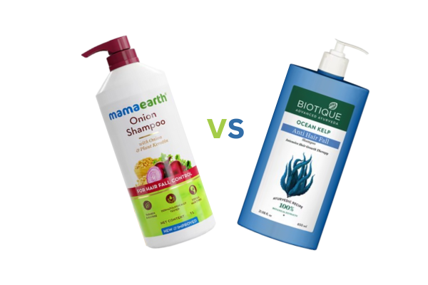 Mamaearth Onion Hair Fall Shampoo vs Biotique Bio Kelp Protein Shampoo Review: My Honest Comparison & Results