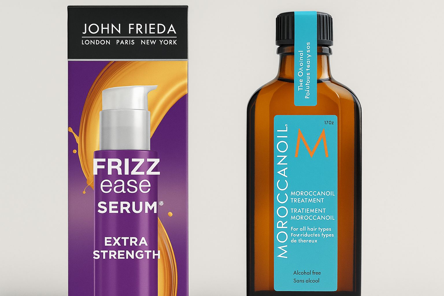 A Look at the Key Differences Between John Frieda Frizz-Ease Hair Serum and Moroccanoil Treatment